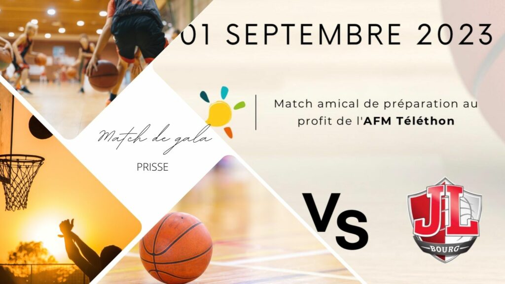 Charnay-les-Mâcon : match de gala de l'ESPM à Prissé au profit du Téléthon Il va y avoir du spectacle vendredi 1er septembre à la salle des sports de Prissé, antre de l’ESPM, habituée aux ambiances des grands soirs. En partenariat avec le groupe SAB, le club prisséen accueille deux équipes phares du basket français. La Chorale de Roanne et la JL Bourg, formations de la Betclic Elite, s’affronteront dans un match de préparation d’avant saison. Cet événement sportif est organisé au profit de l’AFM Téléthon. L’intégralité